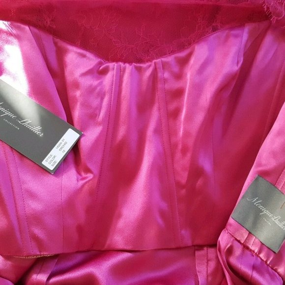 *$4000 NEW MONIQUE LHUILLIER STUNNING SILK LACE CHIFFON GOWN DRESS RUNWAY US 10 - Picture 7 of 12